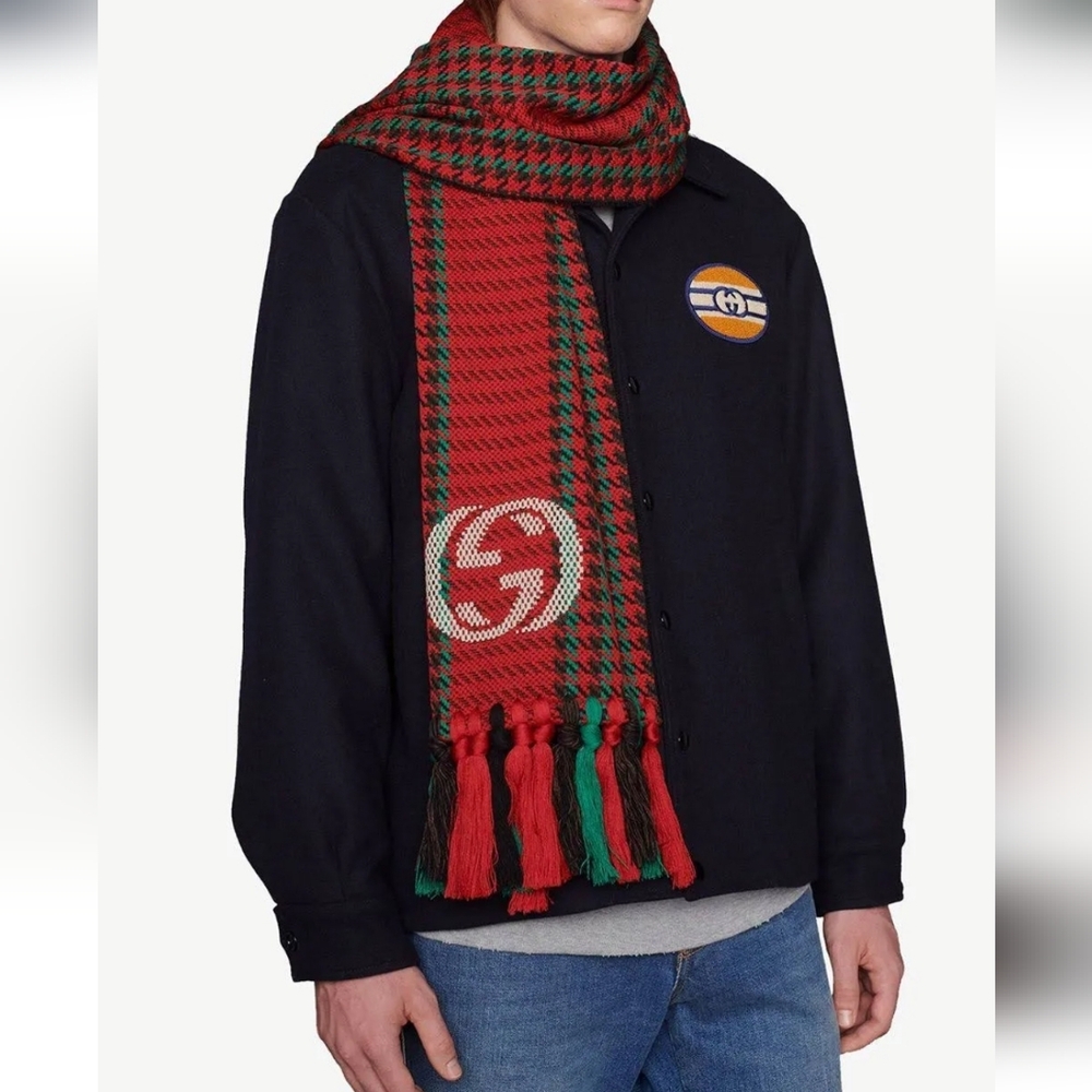 Gucci Interlocking GG houndstooth Scarf